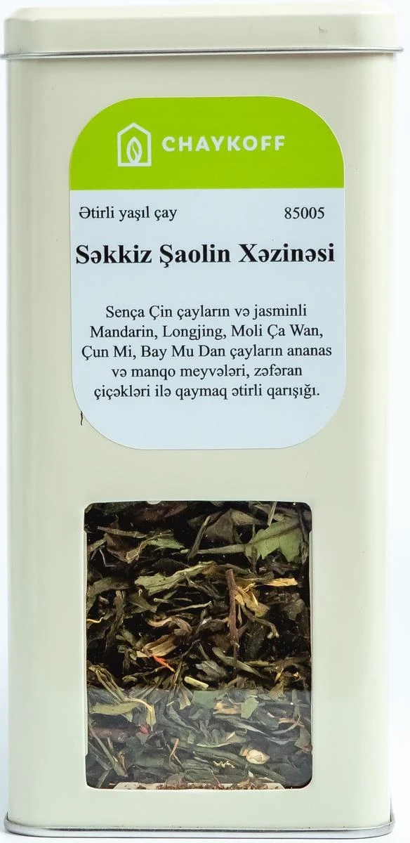 Səkkiz şaolin xəzinəsi ətirli yaşıl çay (100 qr)